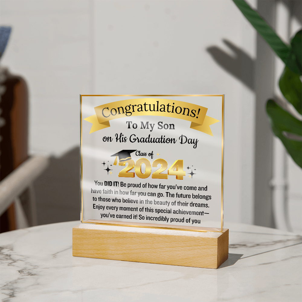 To My Son Congratulation Class of 2024 | Acrylic Plaque