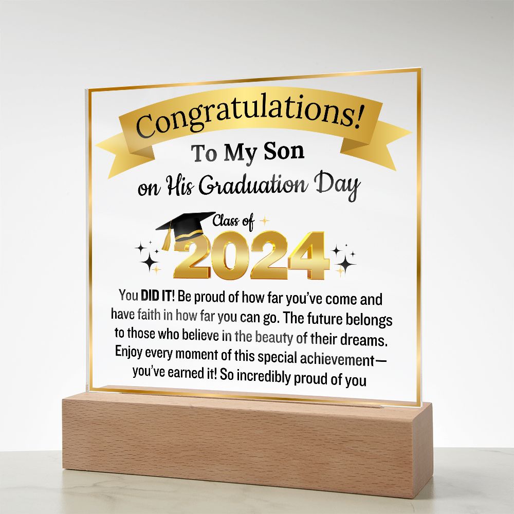 To My Son Congratulation Class of 2024 | Acrylic Plaque