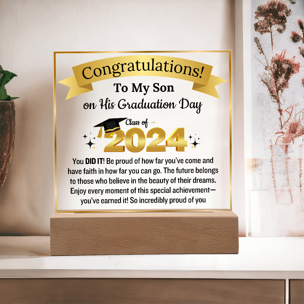 To My Son Congratulation Class of 2024 | Acrylic Plaque