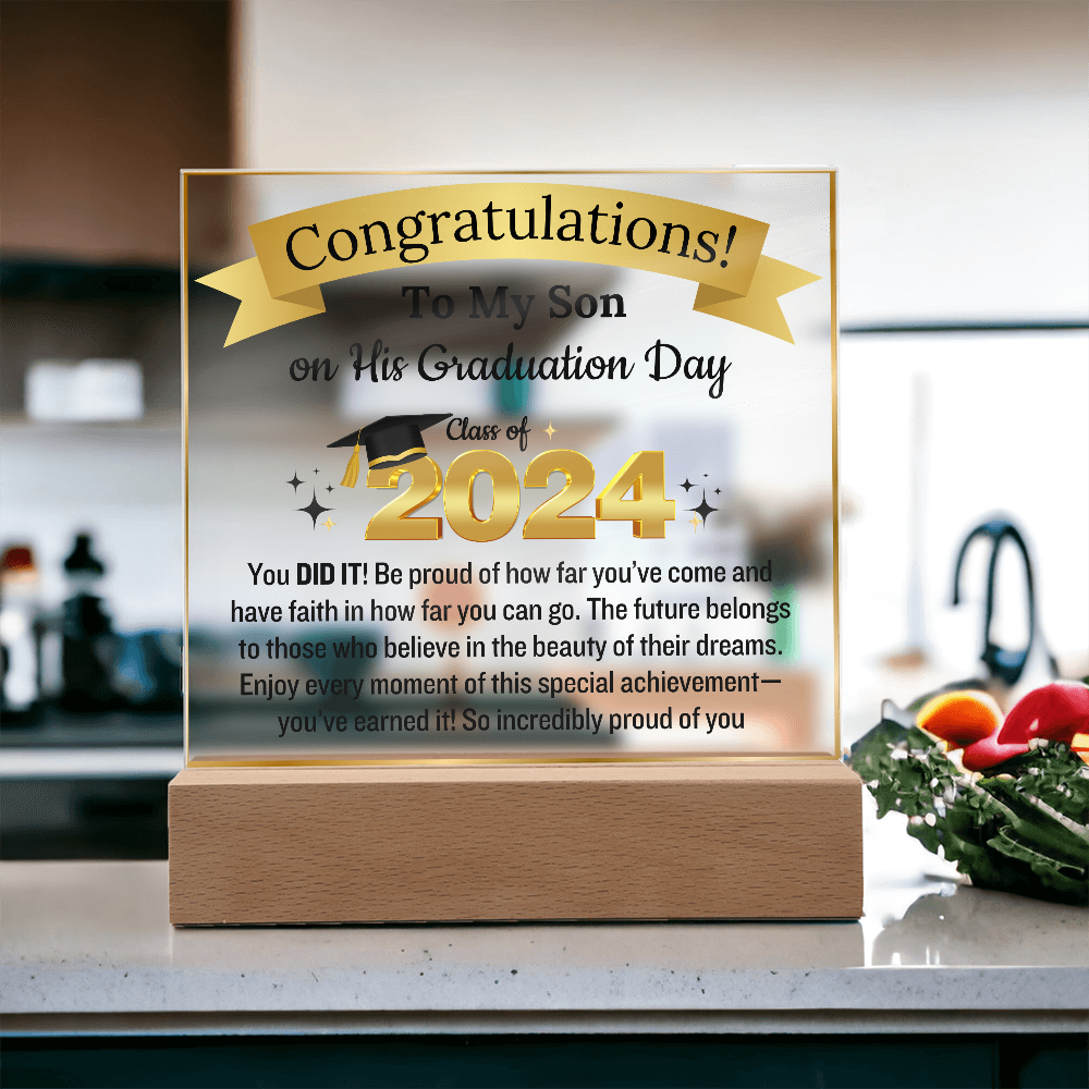 To My Son Congratulation Class of 2024 | Acrylic Plaque