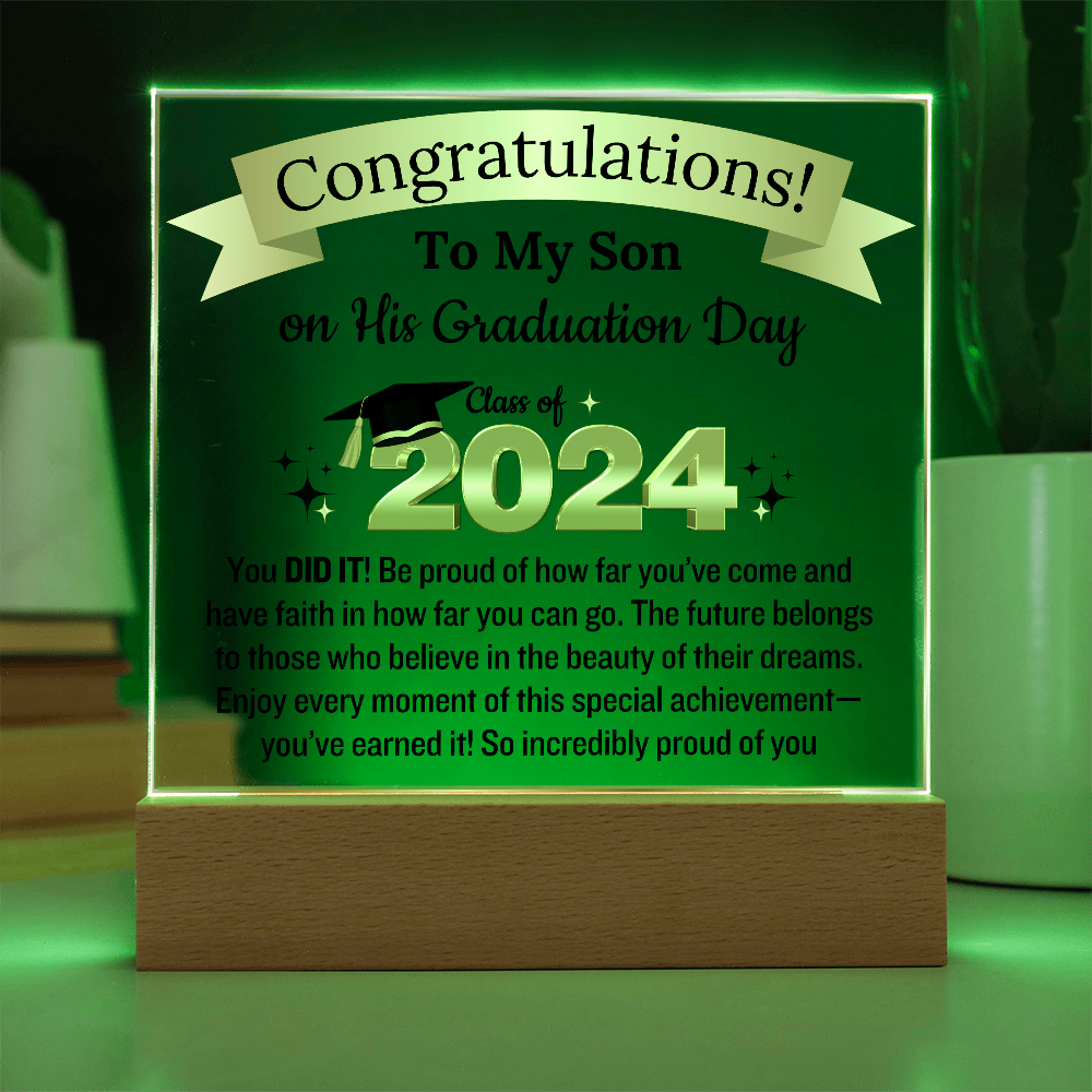 To My Son Congratulation Class of 2024 | Acrylic Plaque