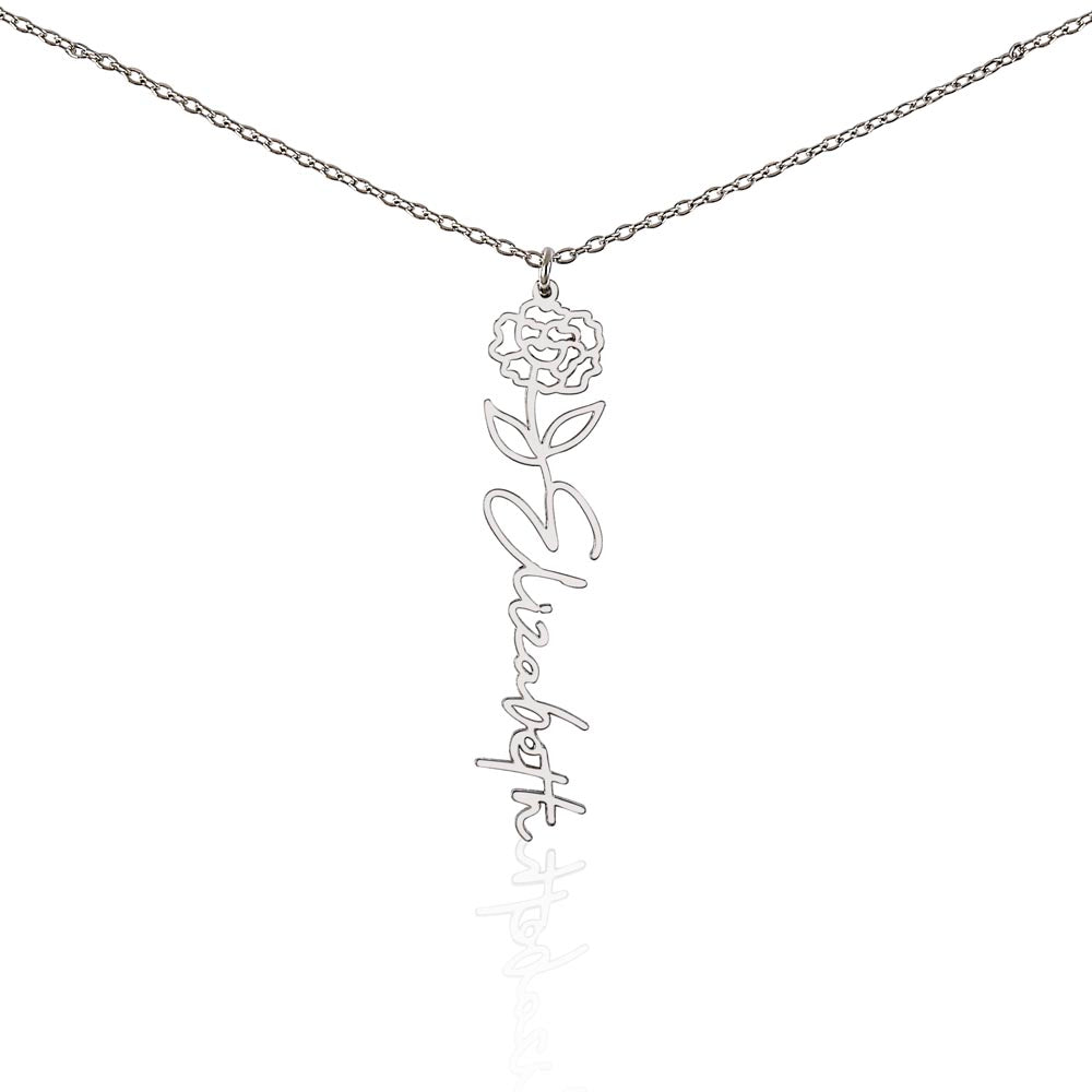 Beautiful customizable birth flower Name Necklace