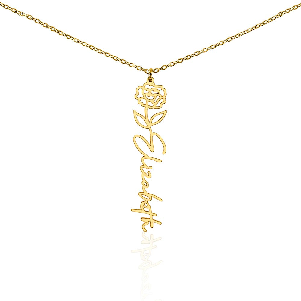 Beautiful customizable birth flower Name Necklace