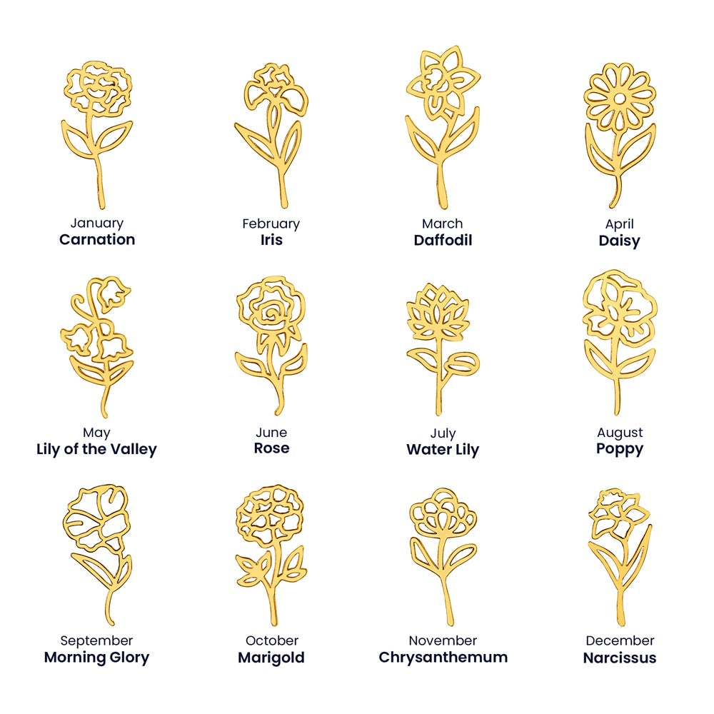 Beautiful customizable birth flower Name Necklace