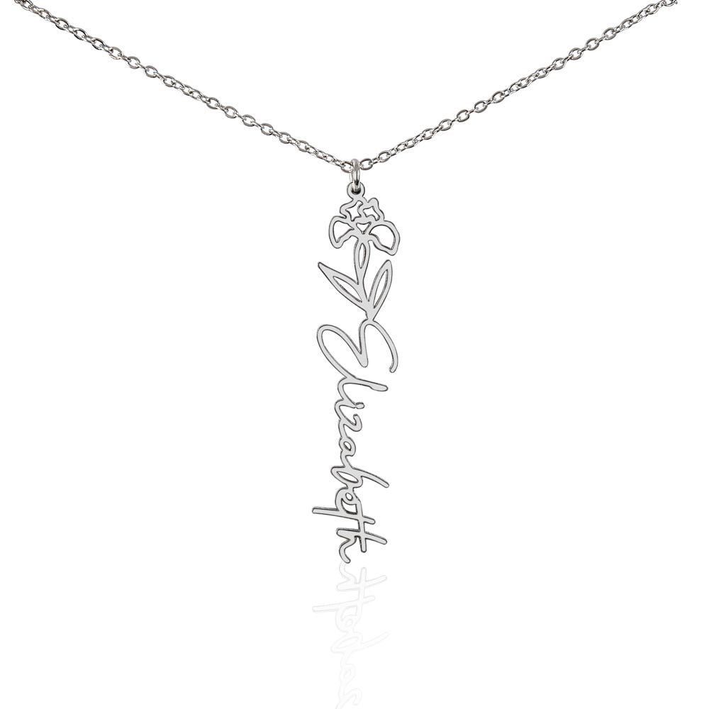Beautiful customizable birth flower Name Necklace