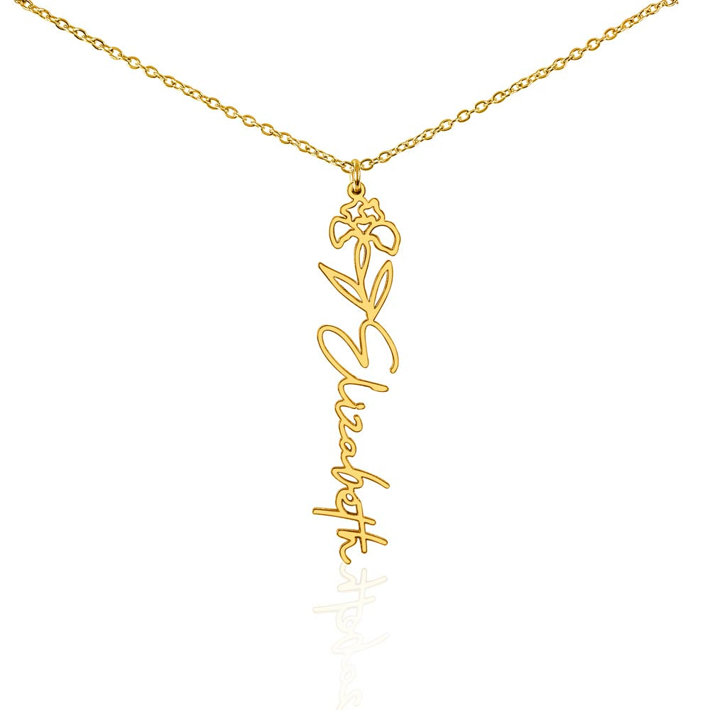Beautiful customizable birth flower Name Necklace