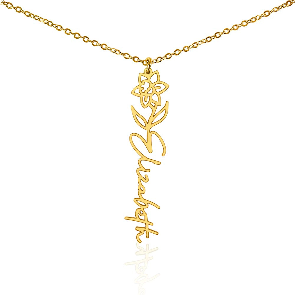 Beautiful customizable birth flower Name Necklace