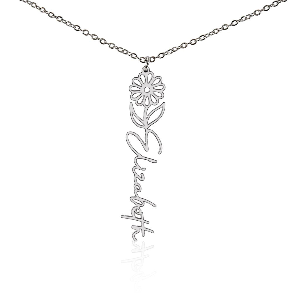 Beautiful customizable birth flower Name Necklace