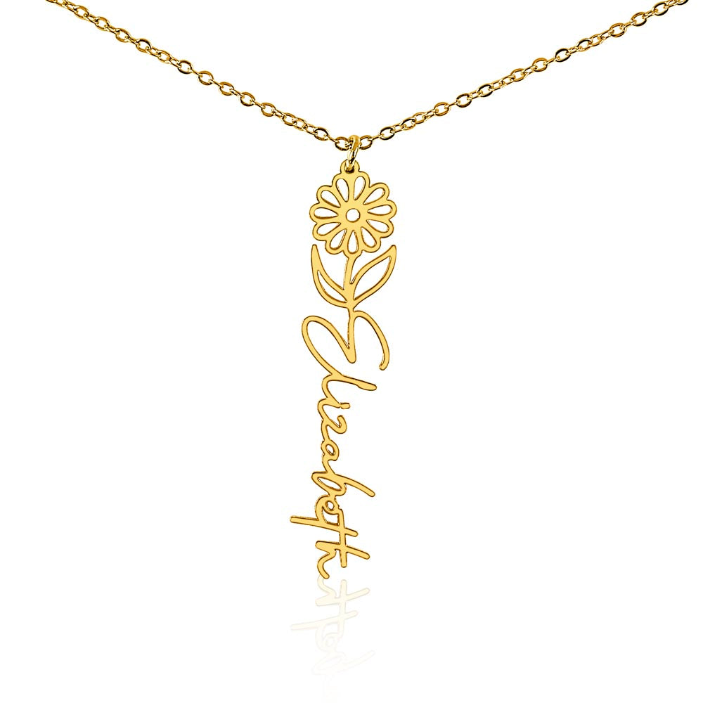 Beautiful customizable birth flower Name Necklace