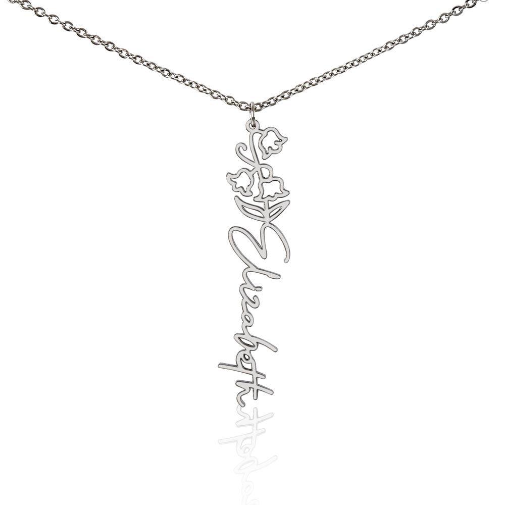 Beautiful customizable birth flower Name Necklace
