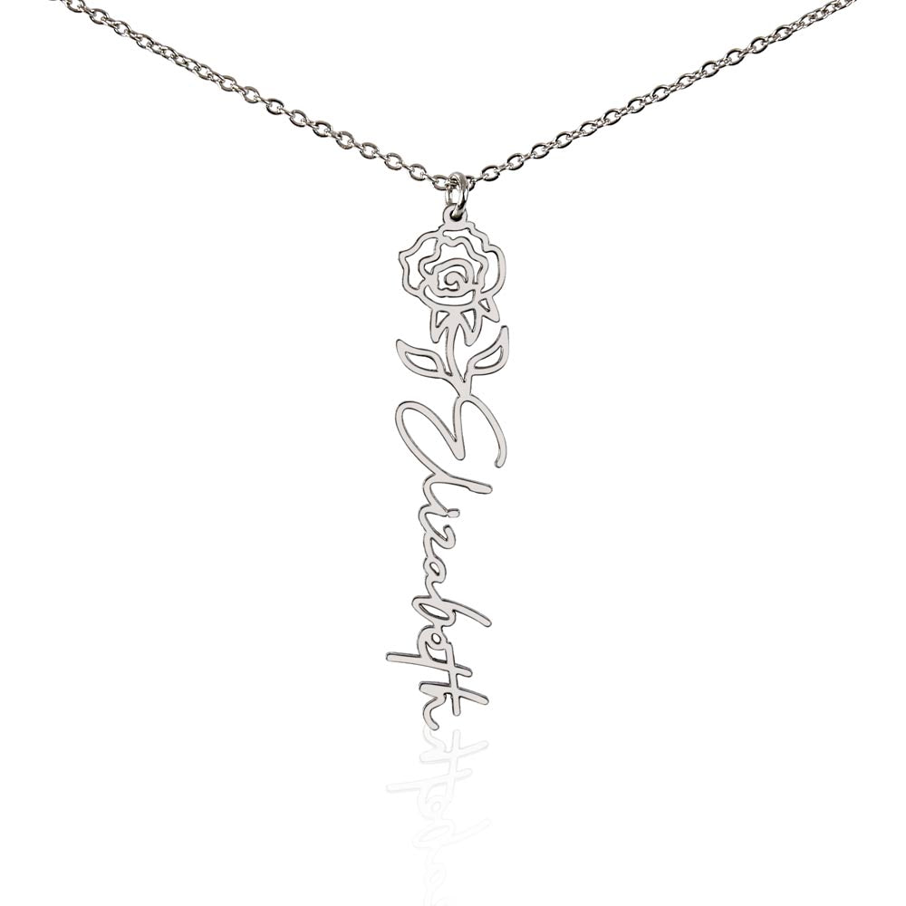 Beautiful customizable birth flower Name Necklace