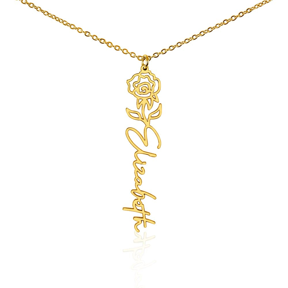 Beautiful customizable birth flower Name Necklace
