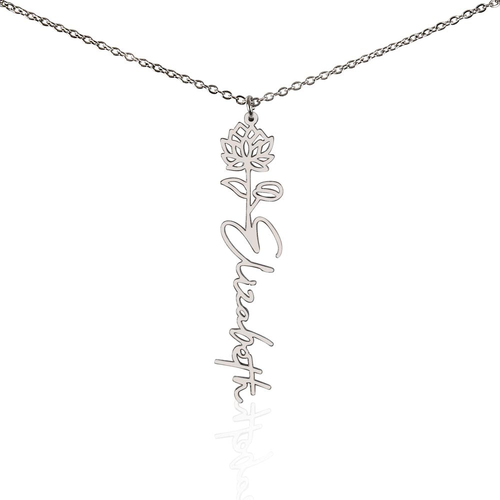 Beautiful customizable birth flower Name Necklace