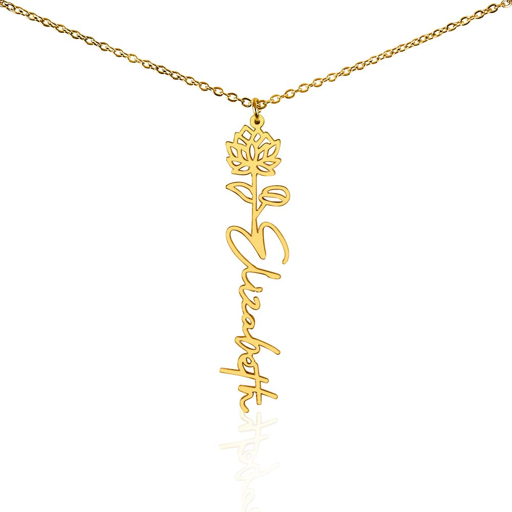 Beautiful customizable birth flower Name Necklace