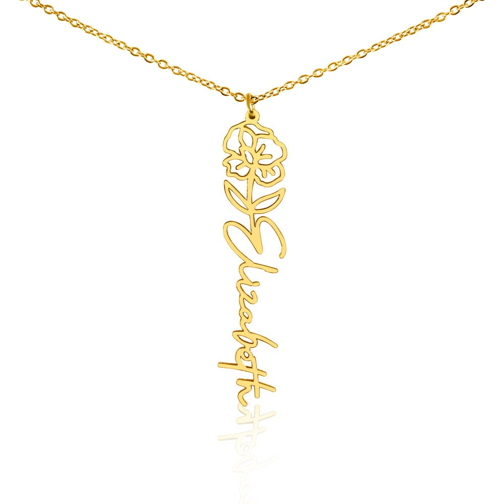 Beautiful customizable birth flower Name Necklace