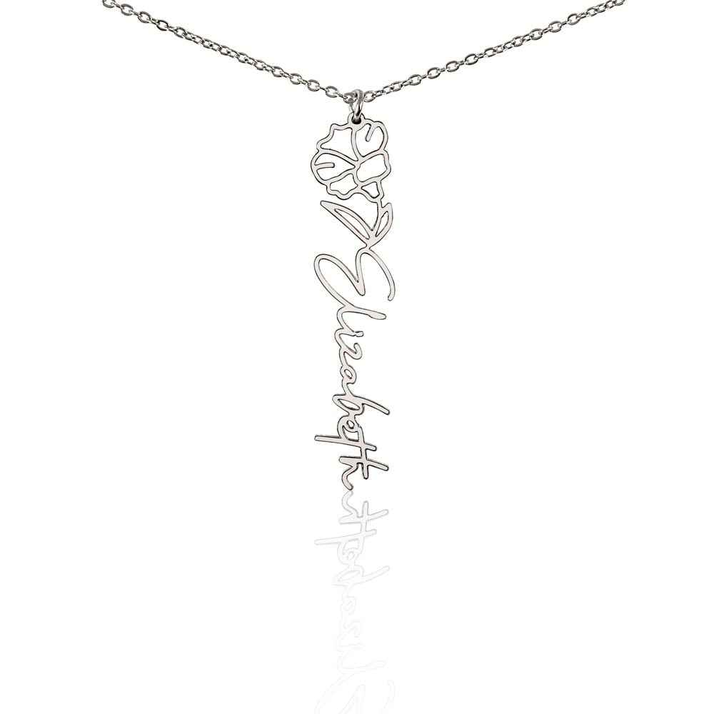 Beautiful customizable birth flower Name Necklace