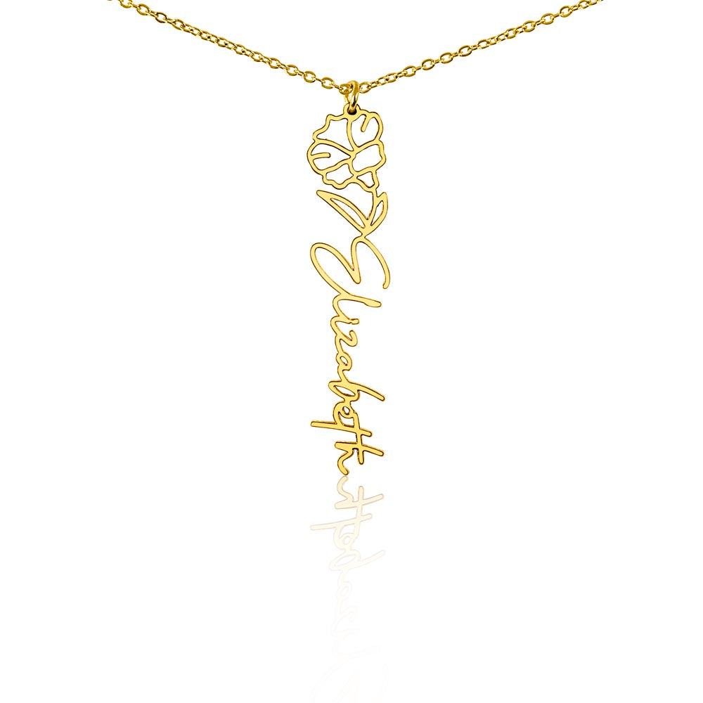 Beautiful customizable birth flower Name Necklace
