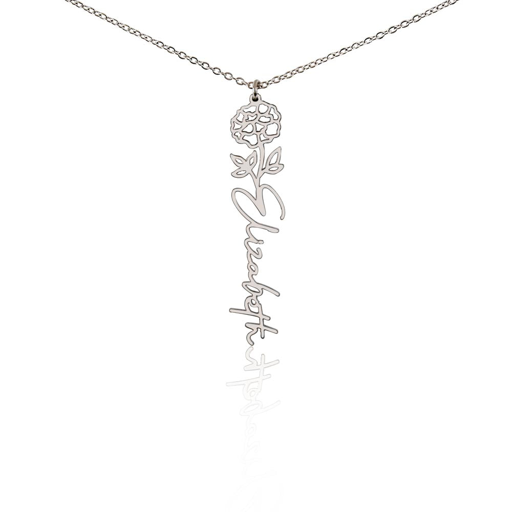 Beautiful customizable birth flower Name Necklace