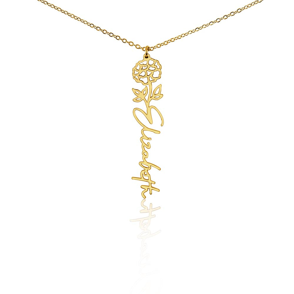 Beautiful customizable birth flower Name Necklace