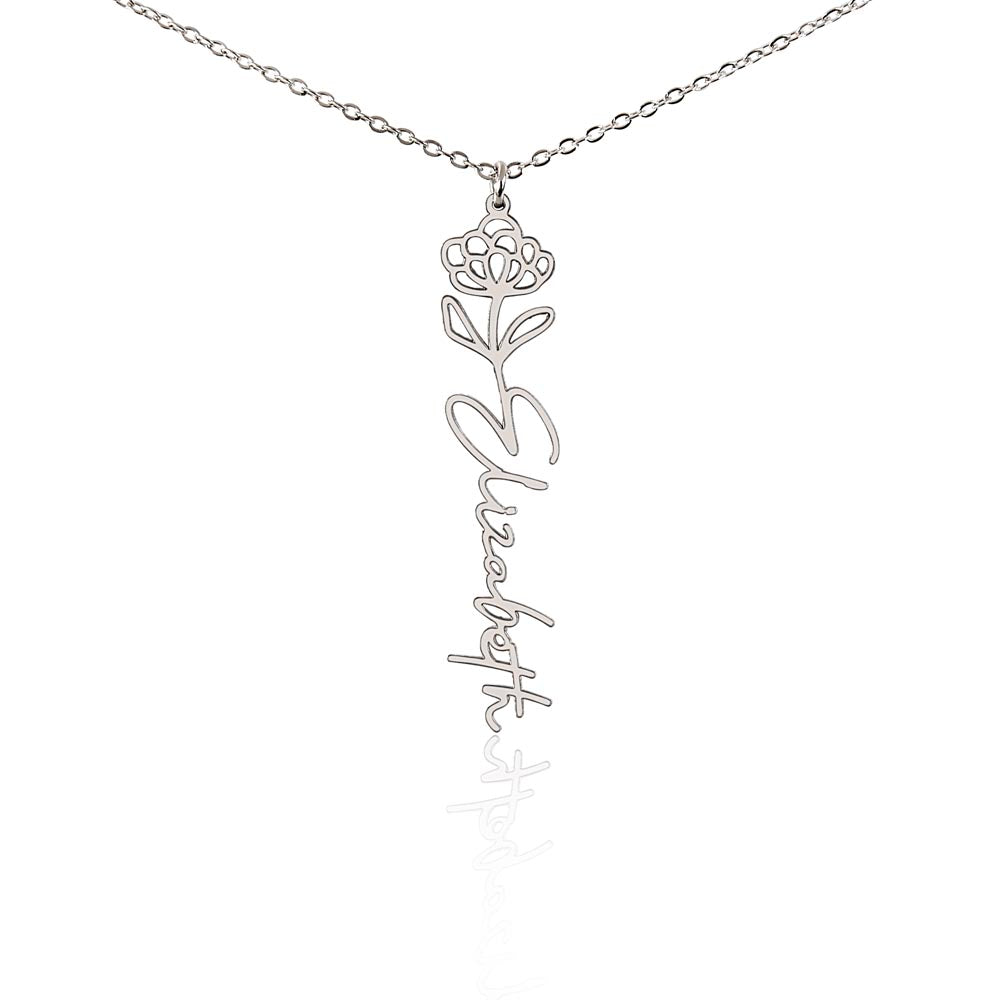 Beautiful customizable birth flower Name Necklace