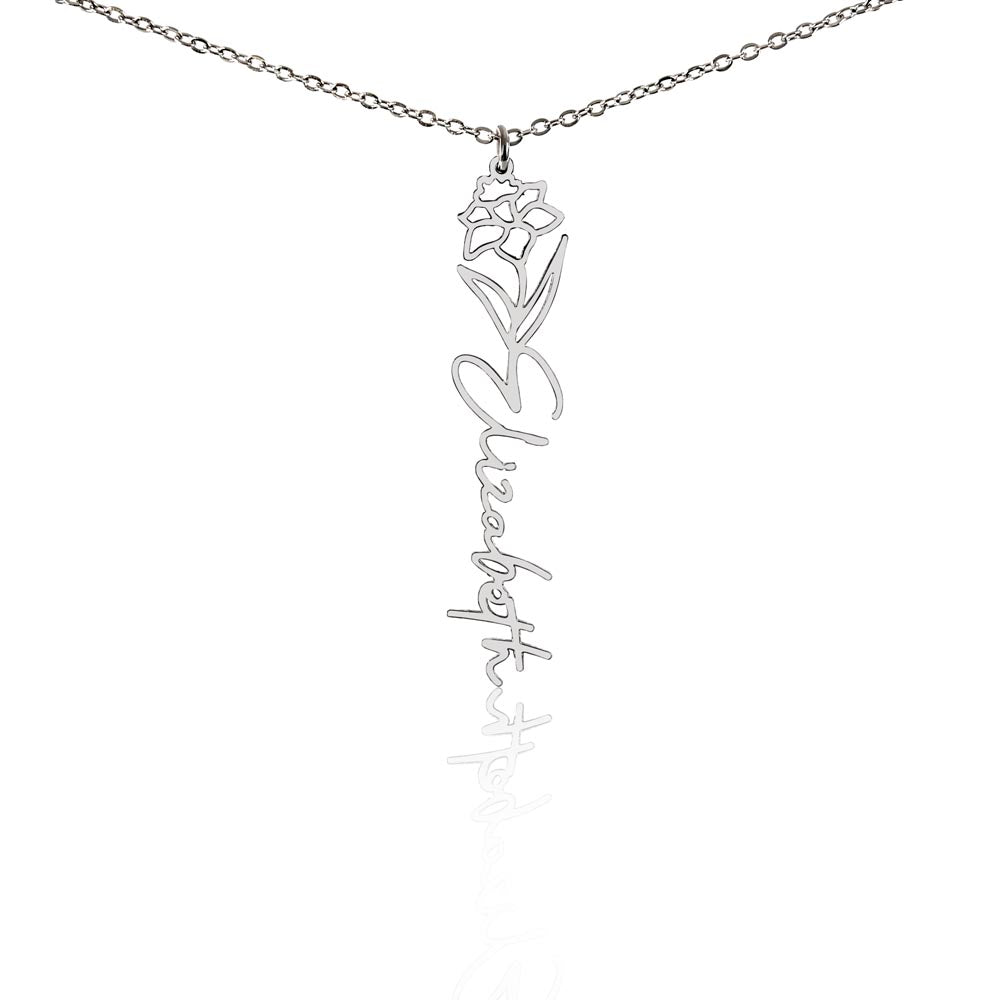 Beautiful customizable birth flower Name Necklace
