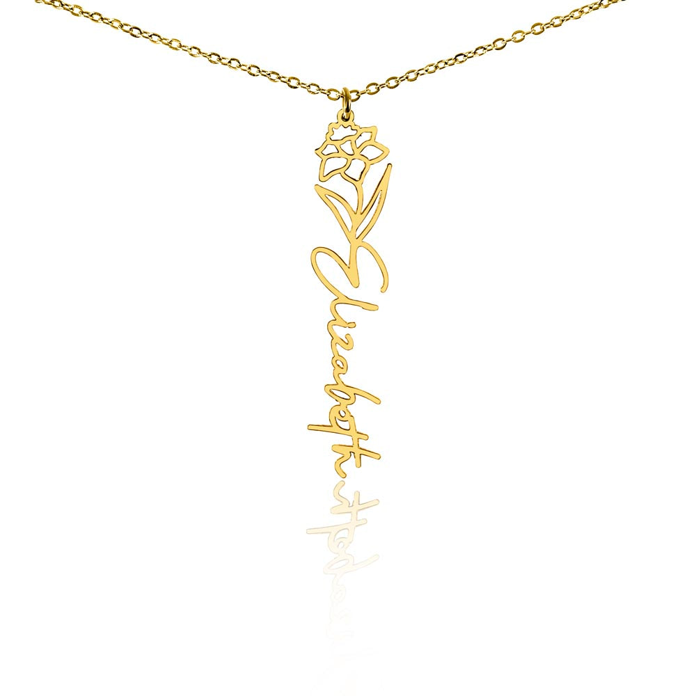 Beautiful customizable birth flower Name Necklace