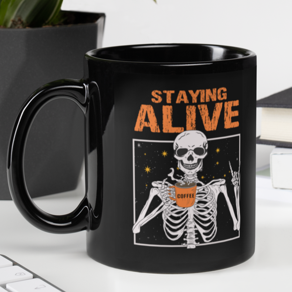 Halloween - Staying Alive 11oz Black Mug
