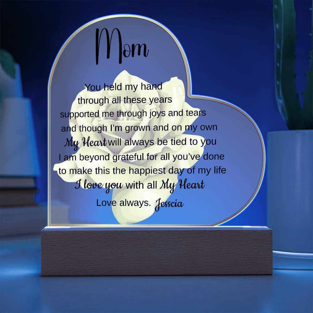 Personalized Mom or Dad Gift| Acrylic Heart Plaque