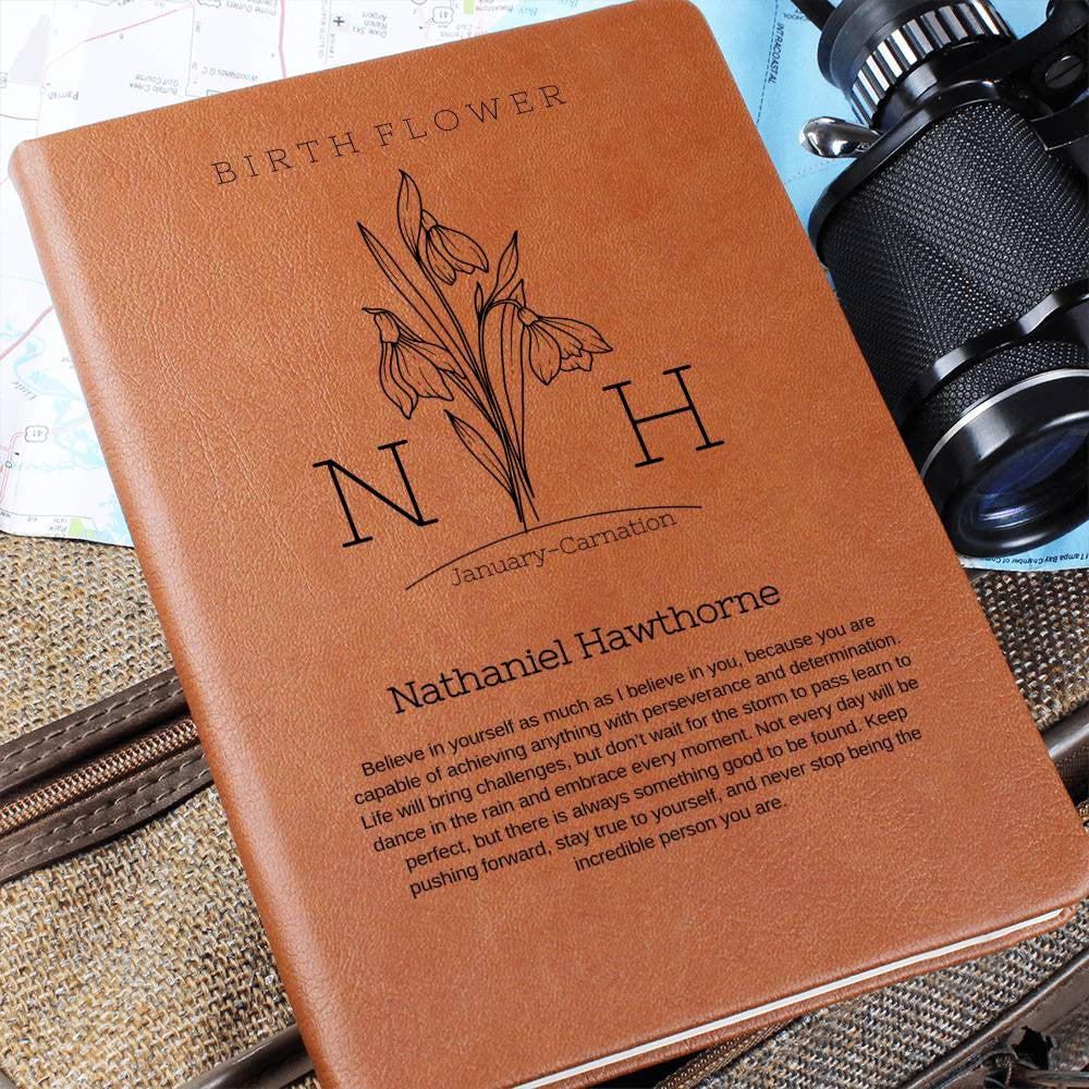 Personalized Name & Birth Flower| Journal | January - December | Quotes