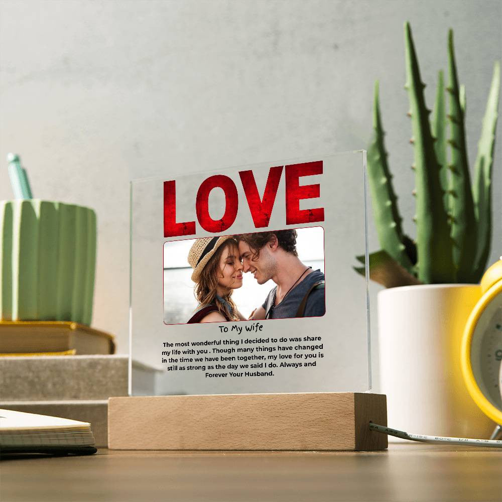 To My Wife Love Personalize Acrylic Square Plaque