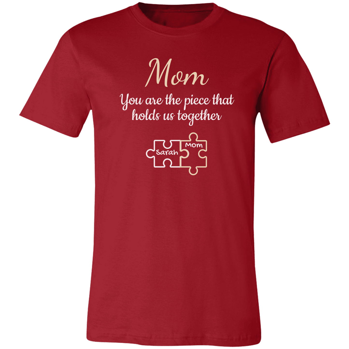 Personalized Names | On Mom Puzzle Piece | For Mother's Day | T-Shirt