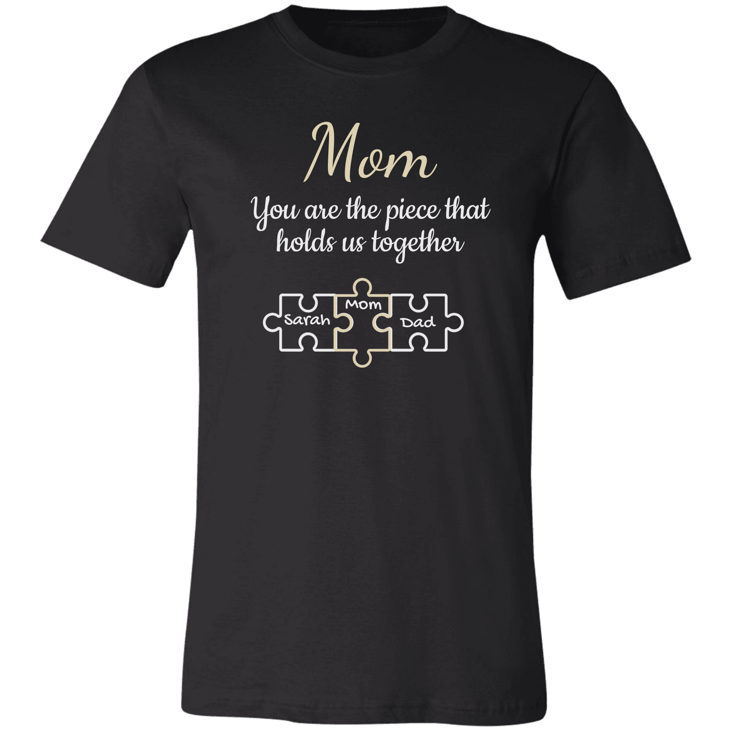 Personalized Names | On Mom Puzzle Piece | For Mother's Day | T-Shirt