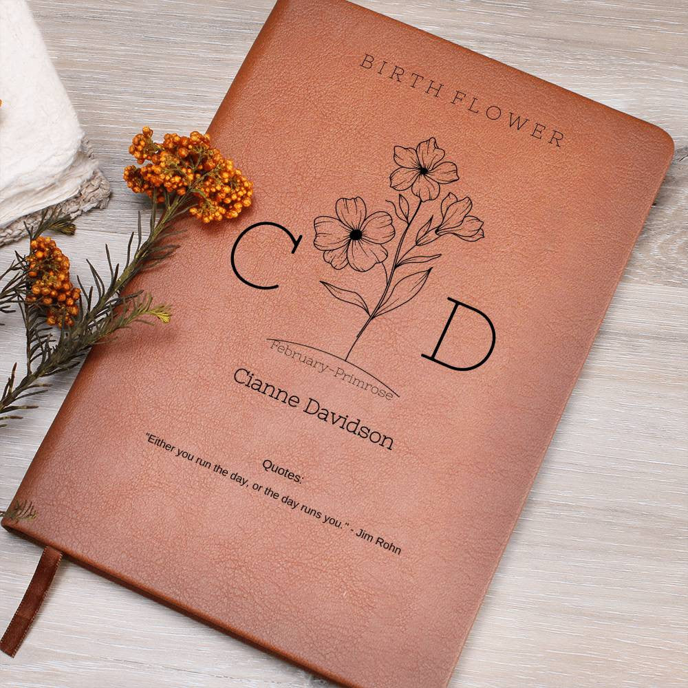 Personalized Name & Birth Flower| Journal | January - December | Quotes