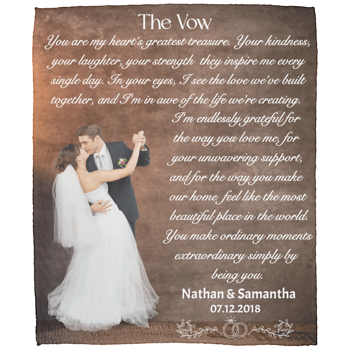 Personalized Gift | The Vow | Anniversary Blanket- 50x60