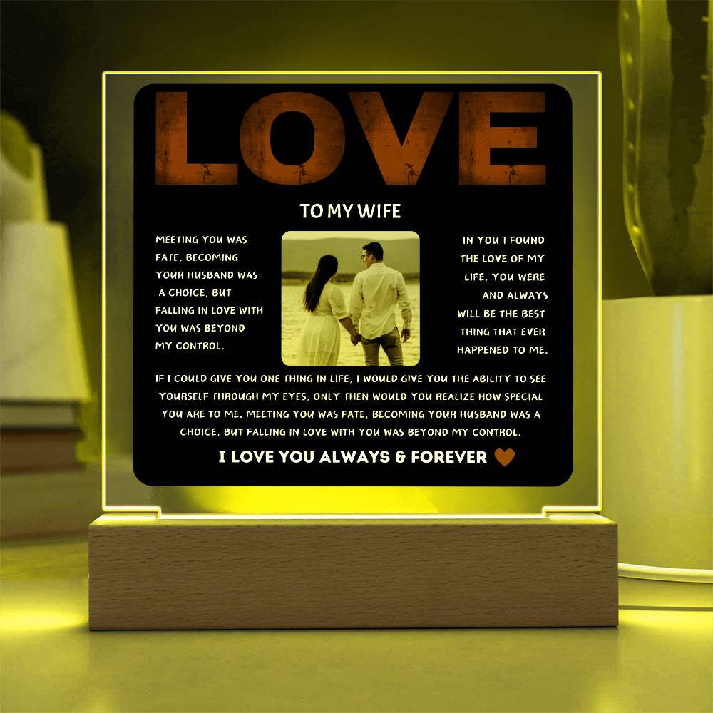 To My Soulmate Love Acrylic Square Plaque