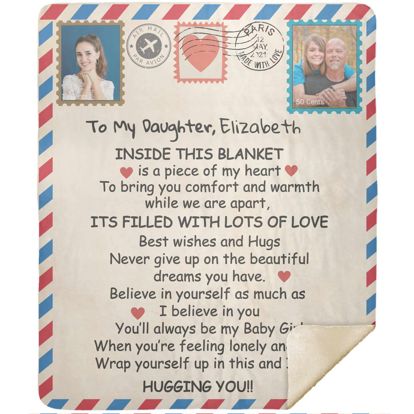 Personalized Photo Stamp | To My Daughter | Blanket