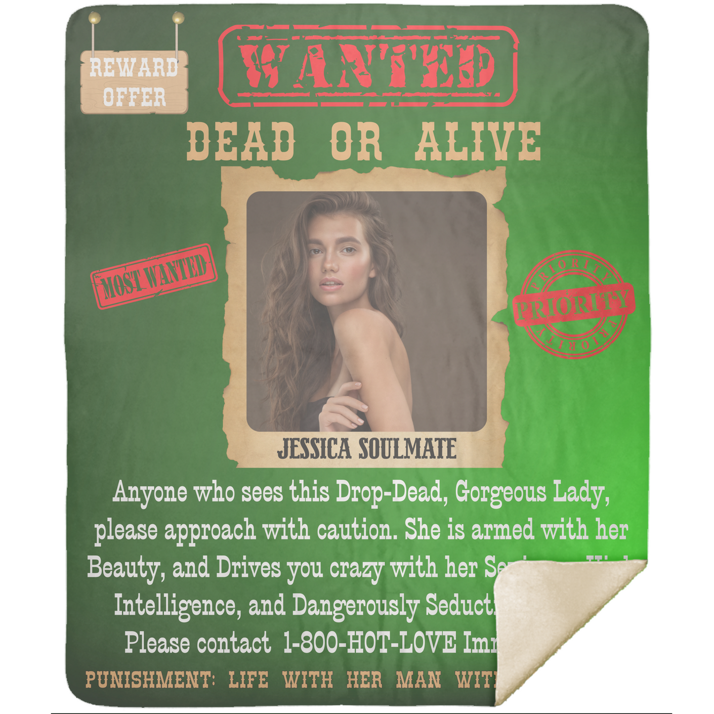 Wanted Dead Or Alive | Personalized Blanket
