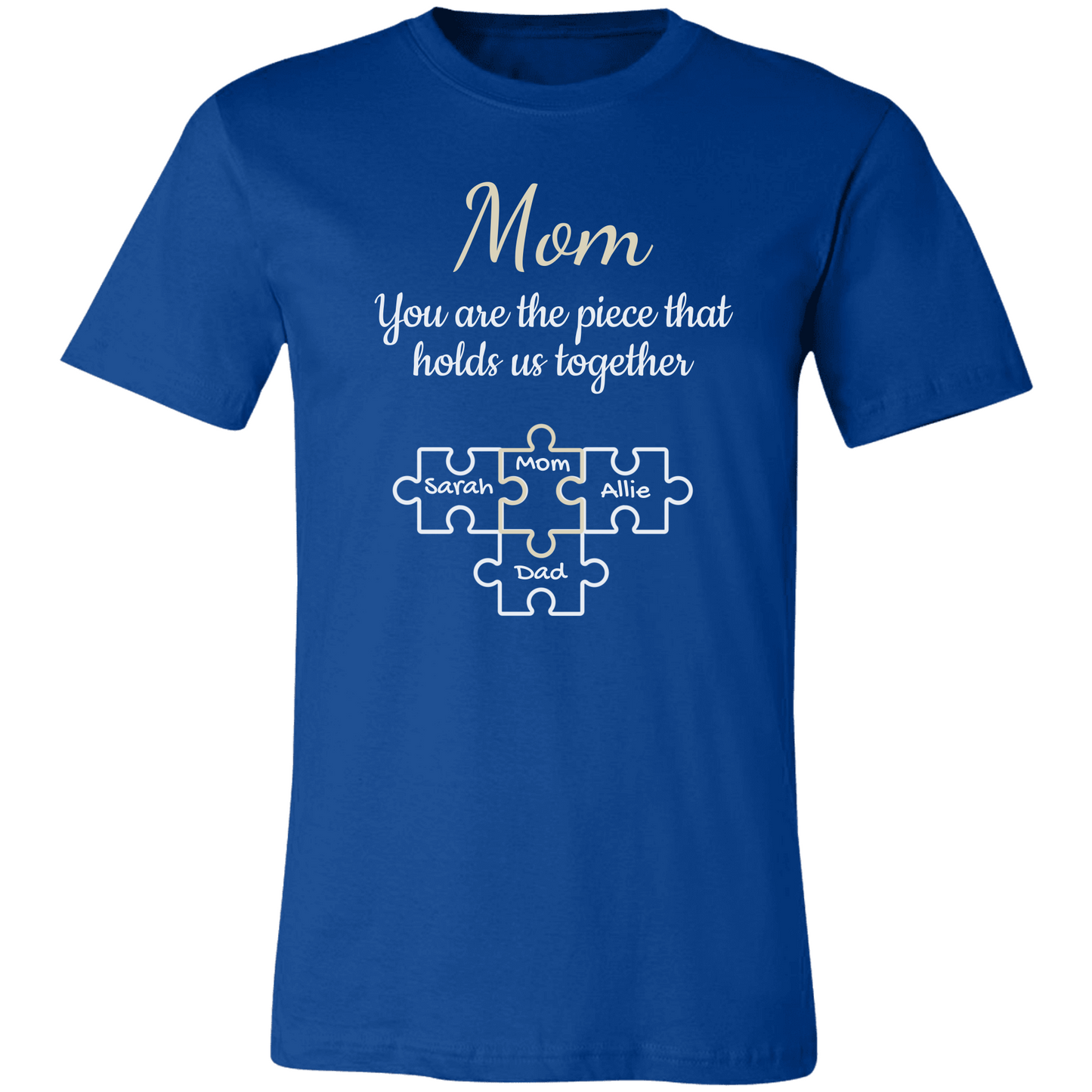 Personalized Names | On Mom Puzzle Piece | For Mother's Day | T-Shirt