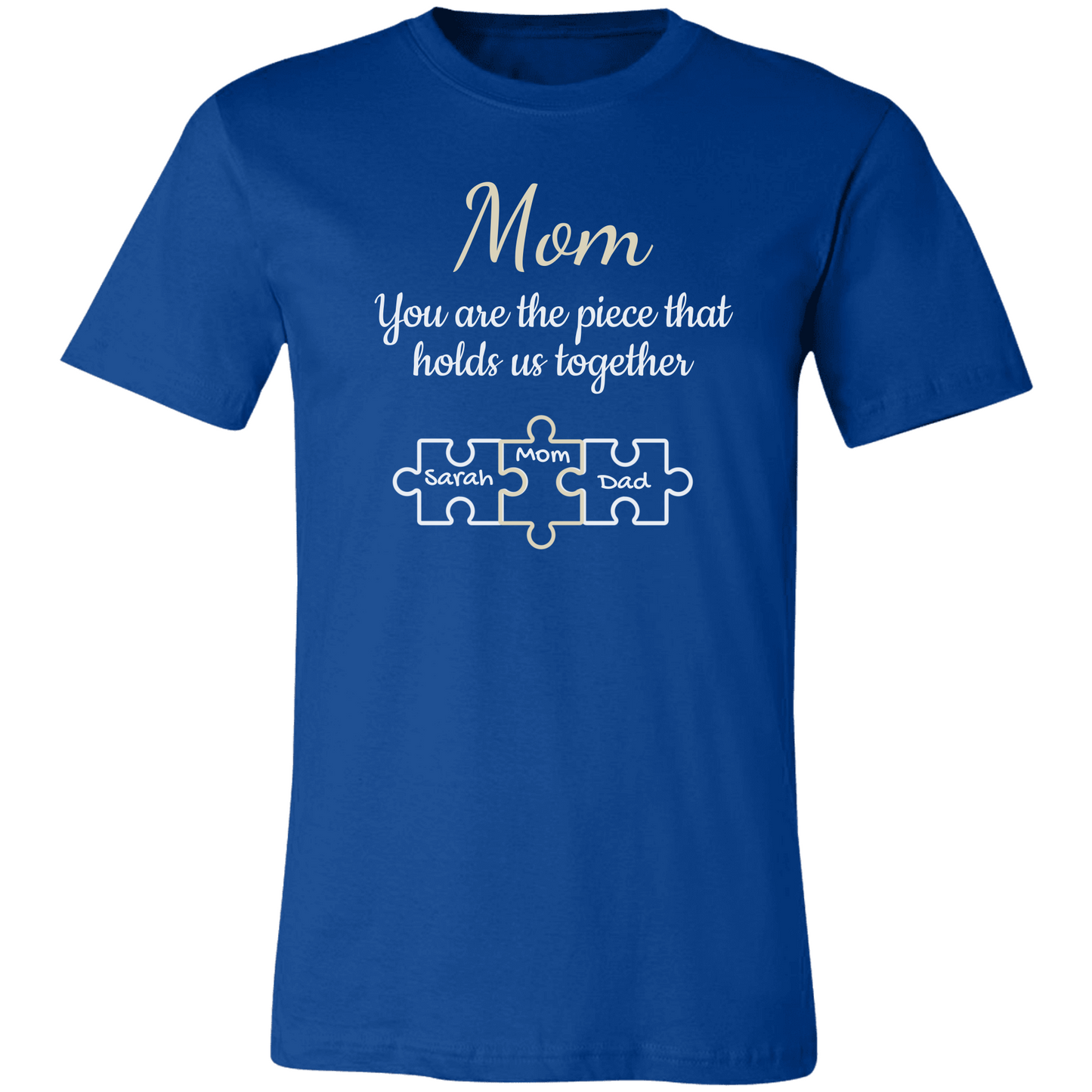 Personalized Names | On Mom Puzzle Piece | For Mother's Day | T-Shirt