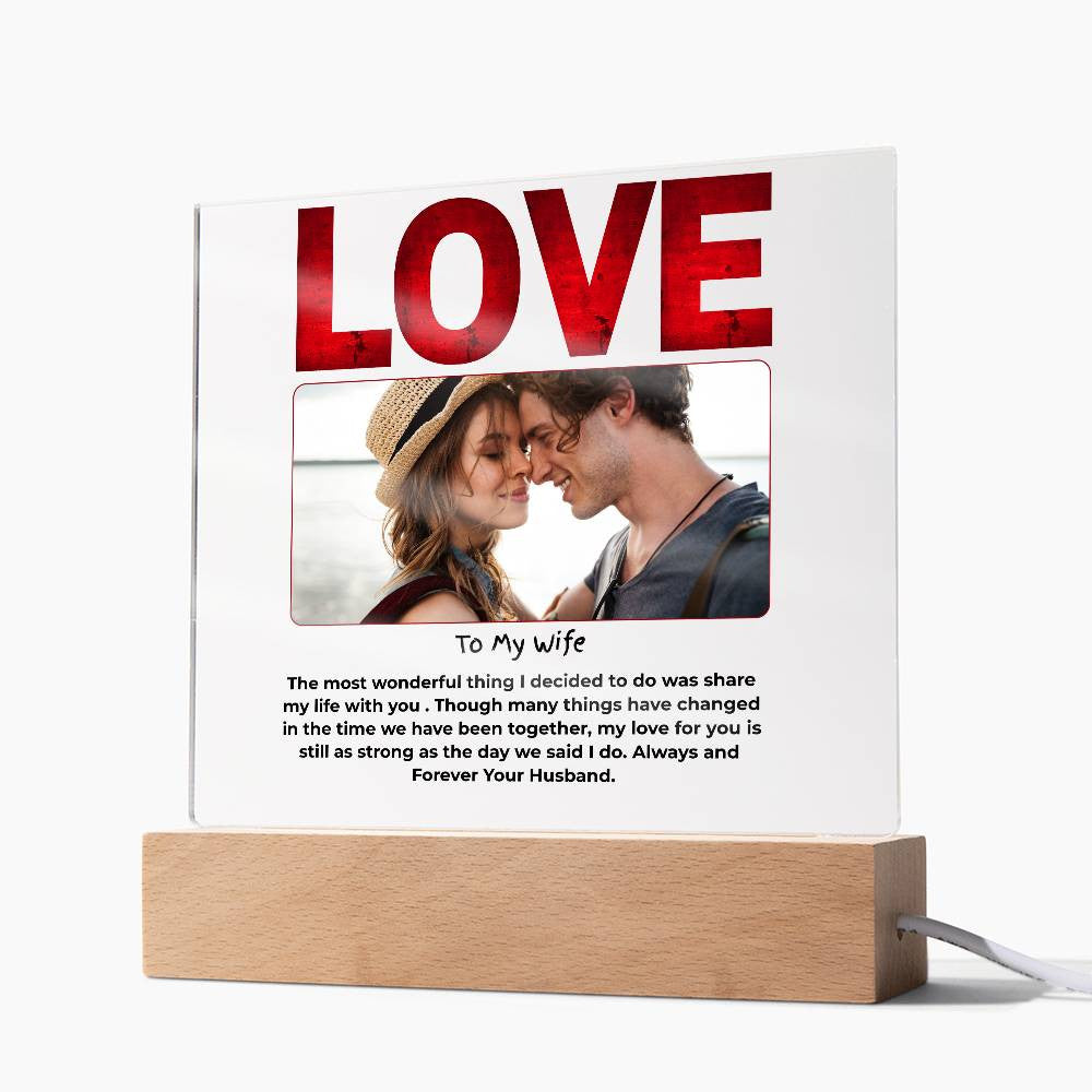 To My Wife Love Personalize Acrylic Square Plaque