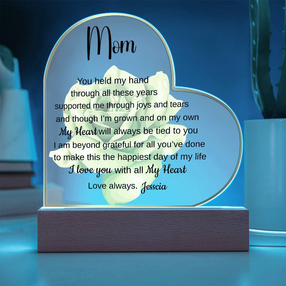 Personalized Mom or Dad Gift| Acrylic Heart Plaque
