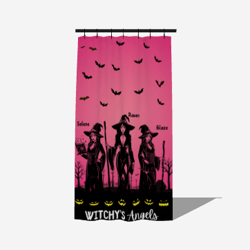 Witchy's Angels | Halloween Style | Home Decor | Sheer Window Curtain