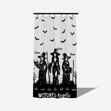 Witchy's Angels | Halloween Decor | Spooky Season | Blackout Window Curtain