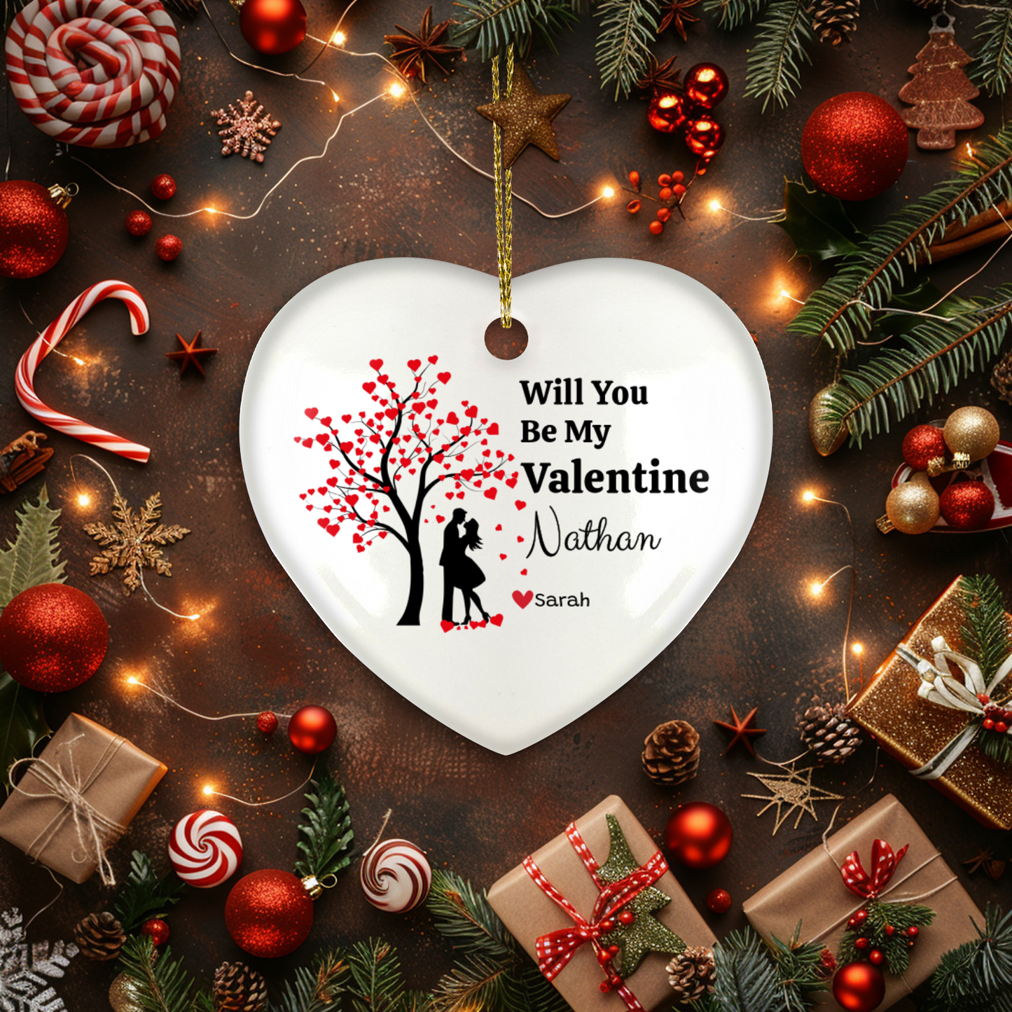 Personalized Gift | Will You Be My Valentine | Heart Ornament With Gift Box