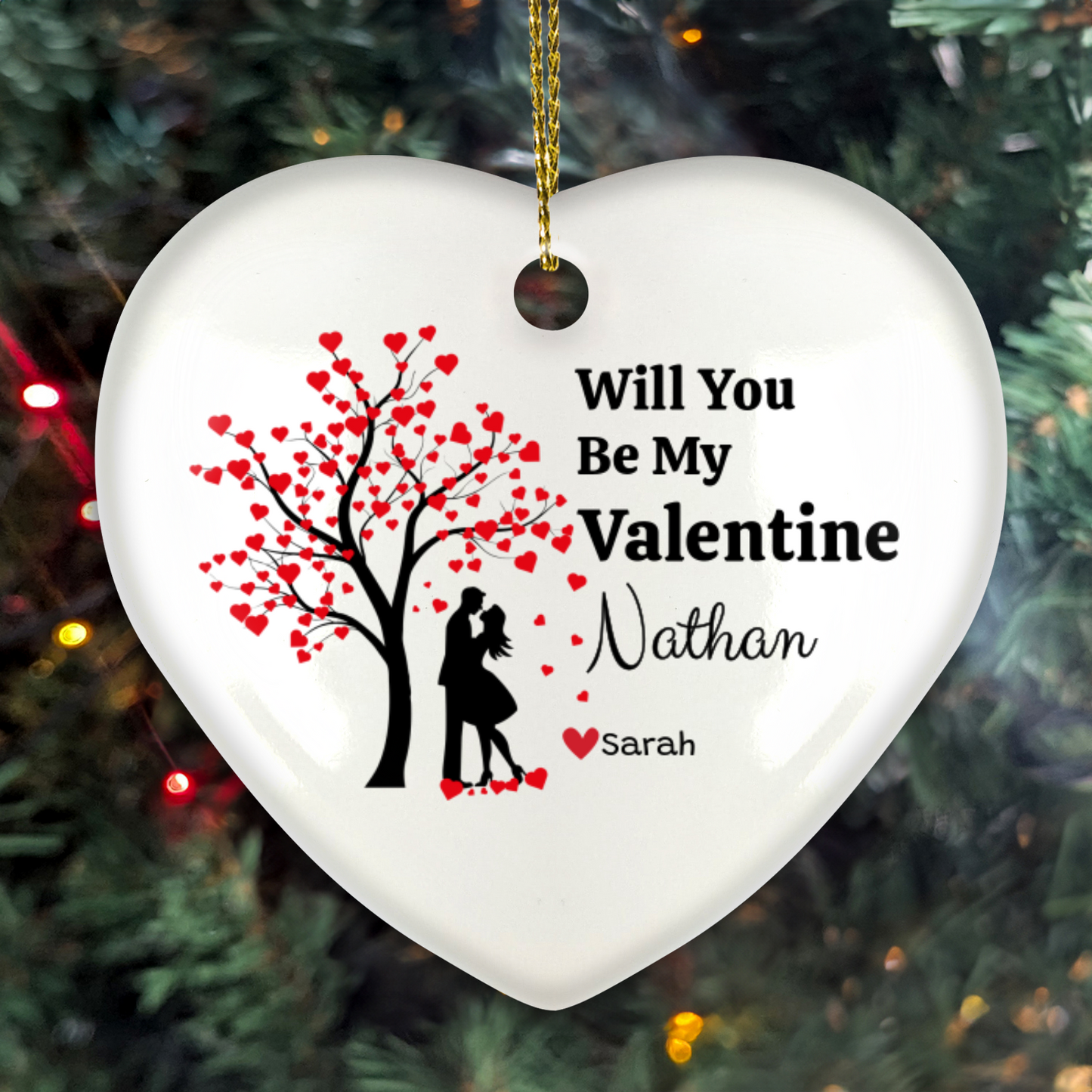 Personalized Gift | Will You Be My Valentine | Heart Ornament With Gift Box