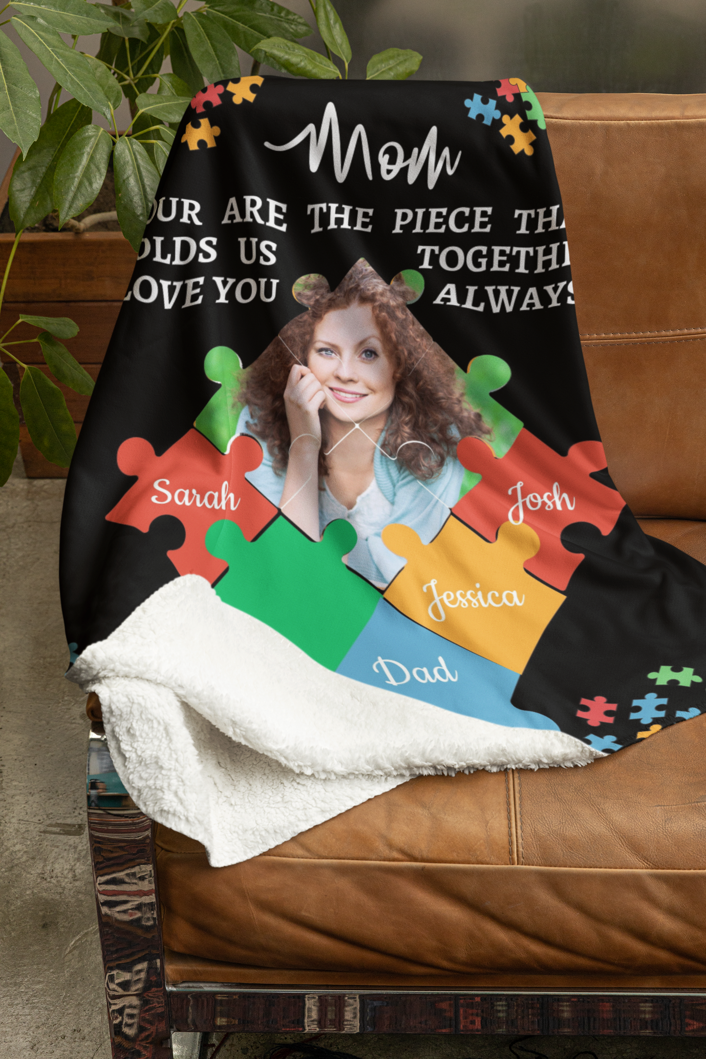 Personalized Name and Picture | Mom's Puzzle Piece | Blanket