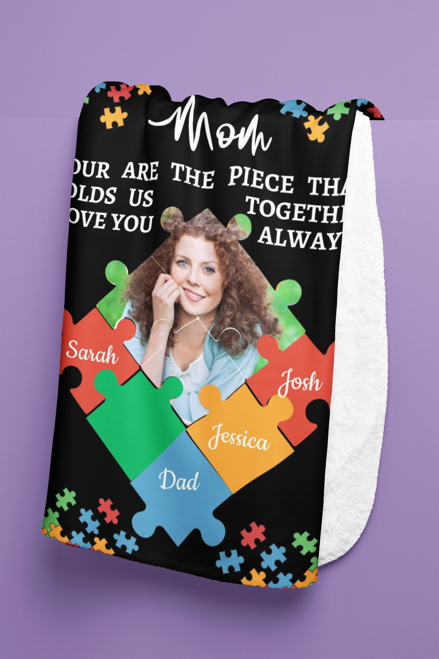 Personalized Name and Picture | Mom's Puzzle Piece | Blanket