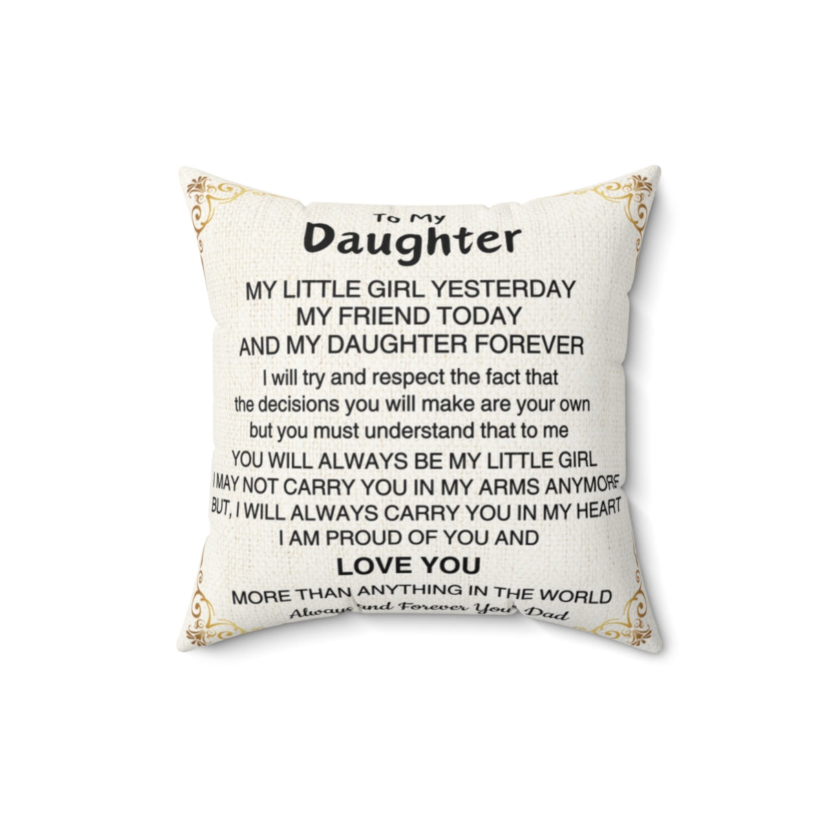 Personalized | To My Daughter | Pillow and Cover