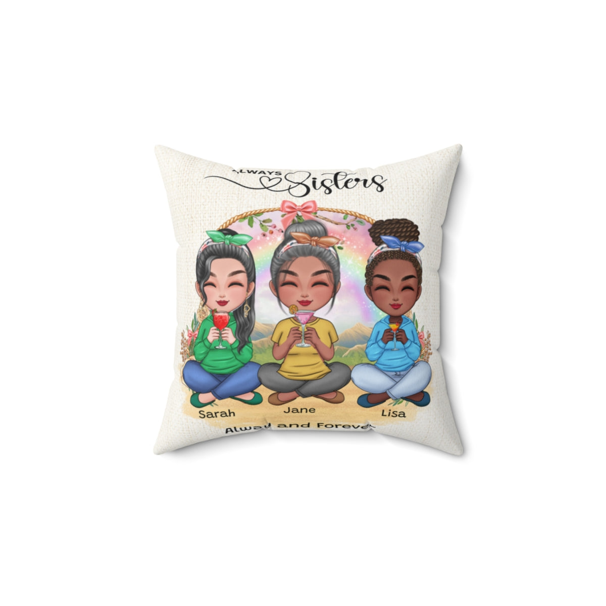Personalized Pillow | Always Sisters | Always and Forever