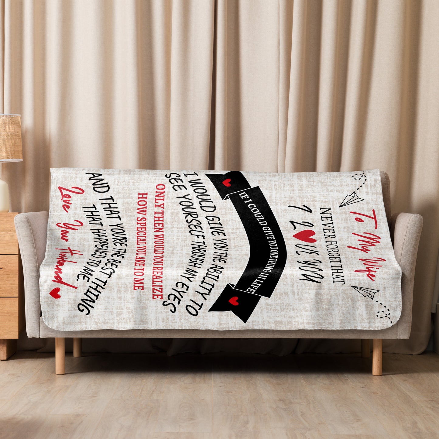 To My Wife | Blanket | With Matching Pillow